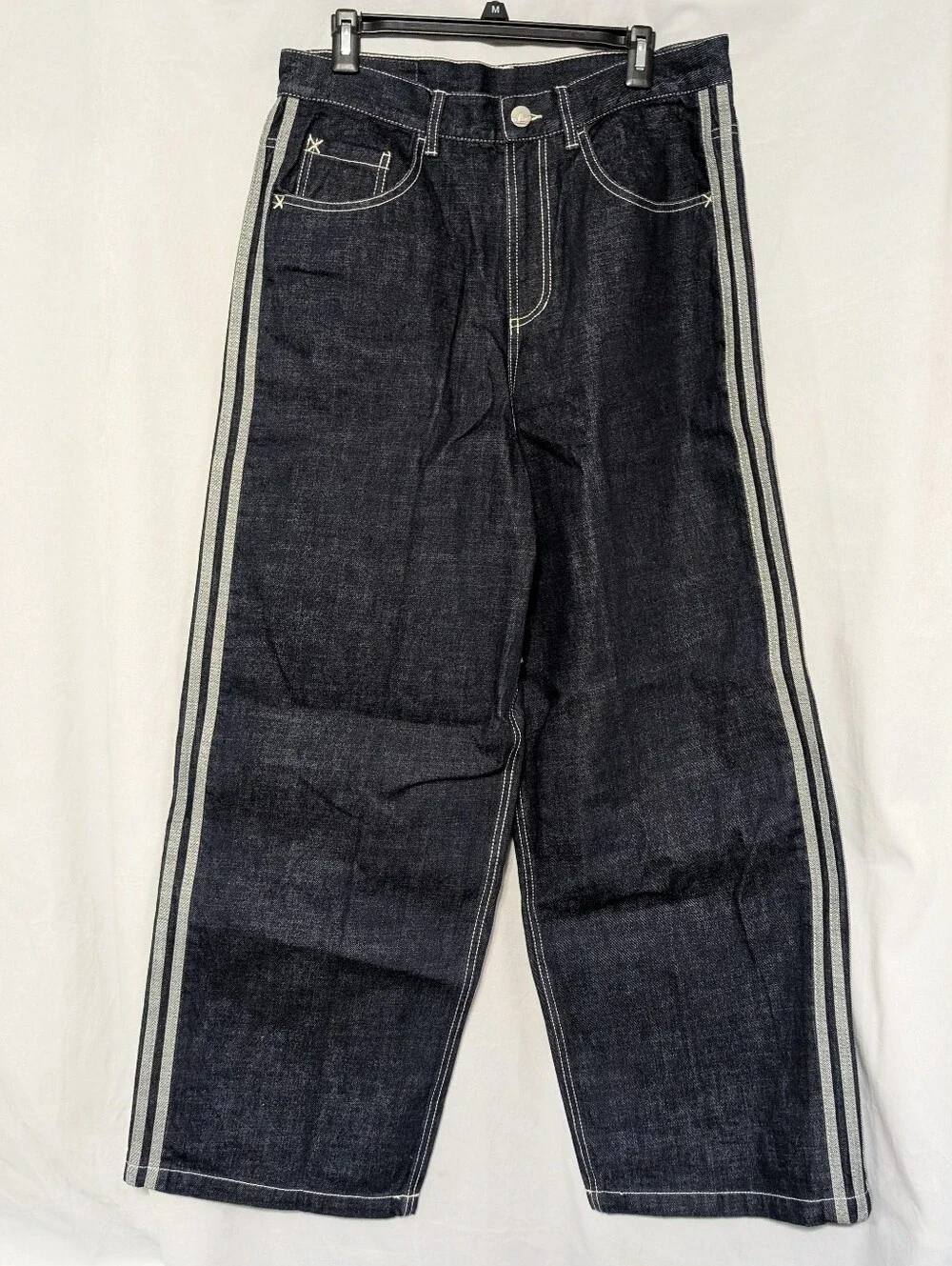 Adidas 90s Y2K Alternative Sport Wide Leg Loose Fit Skater Jeans, 34x32 NWT